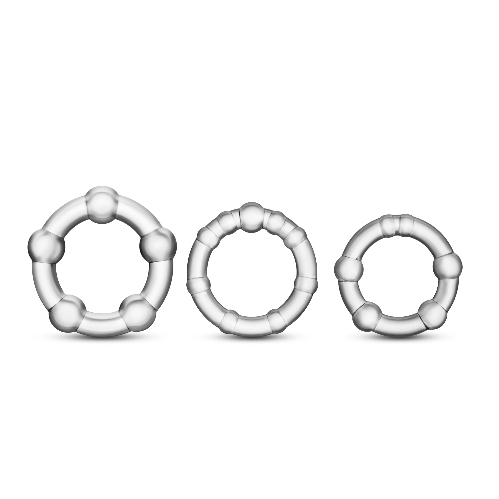 stay hard beaded cock rings 3 pack clear