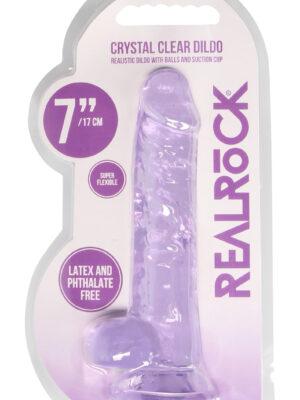 7 inch realistic dildo with balls purple