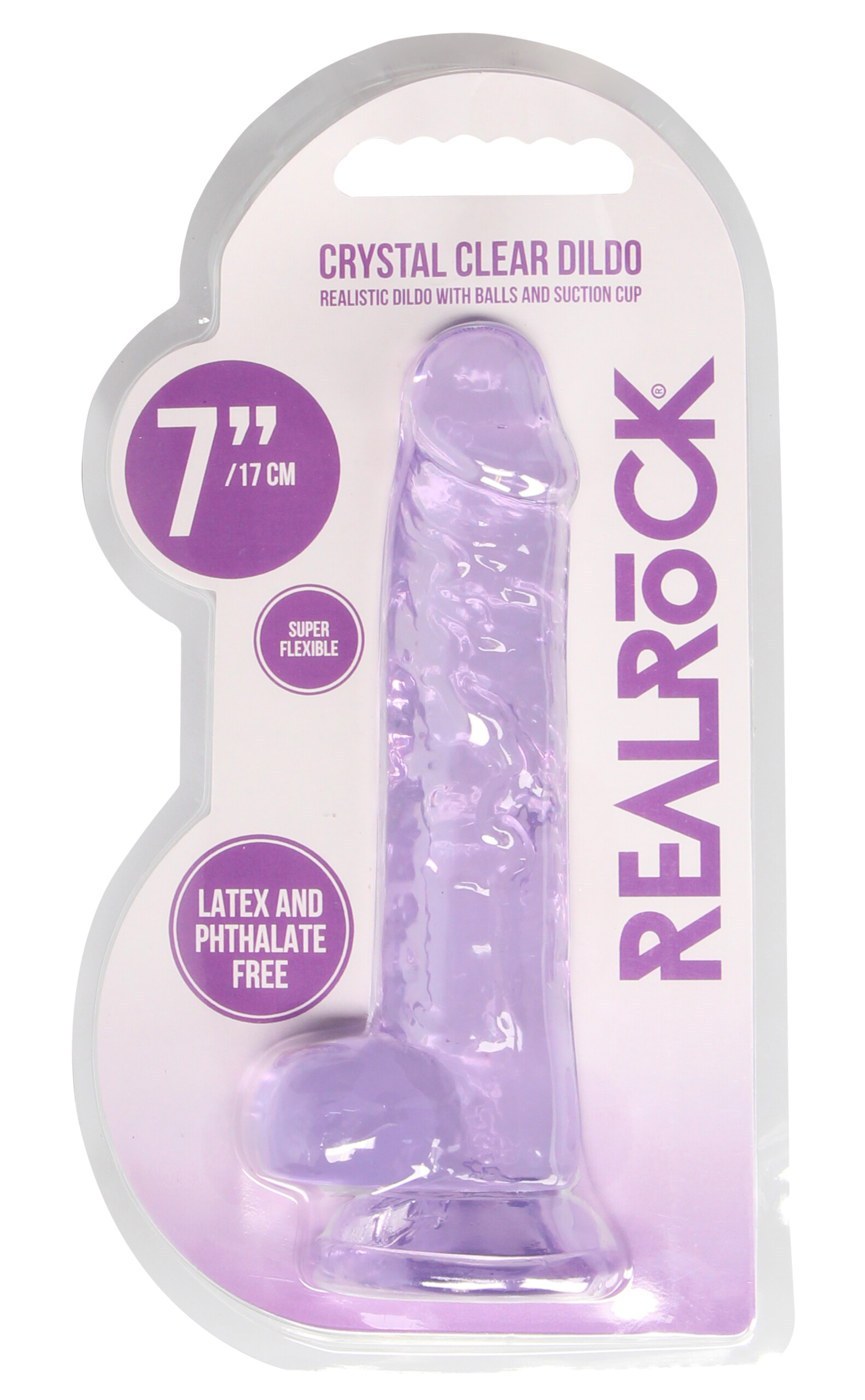 7 inch realistic dildo with balls purple