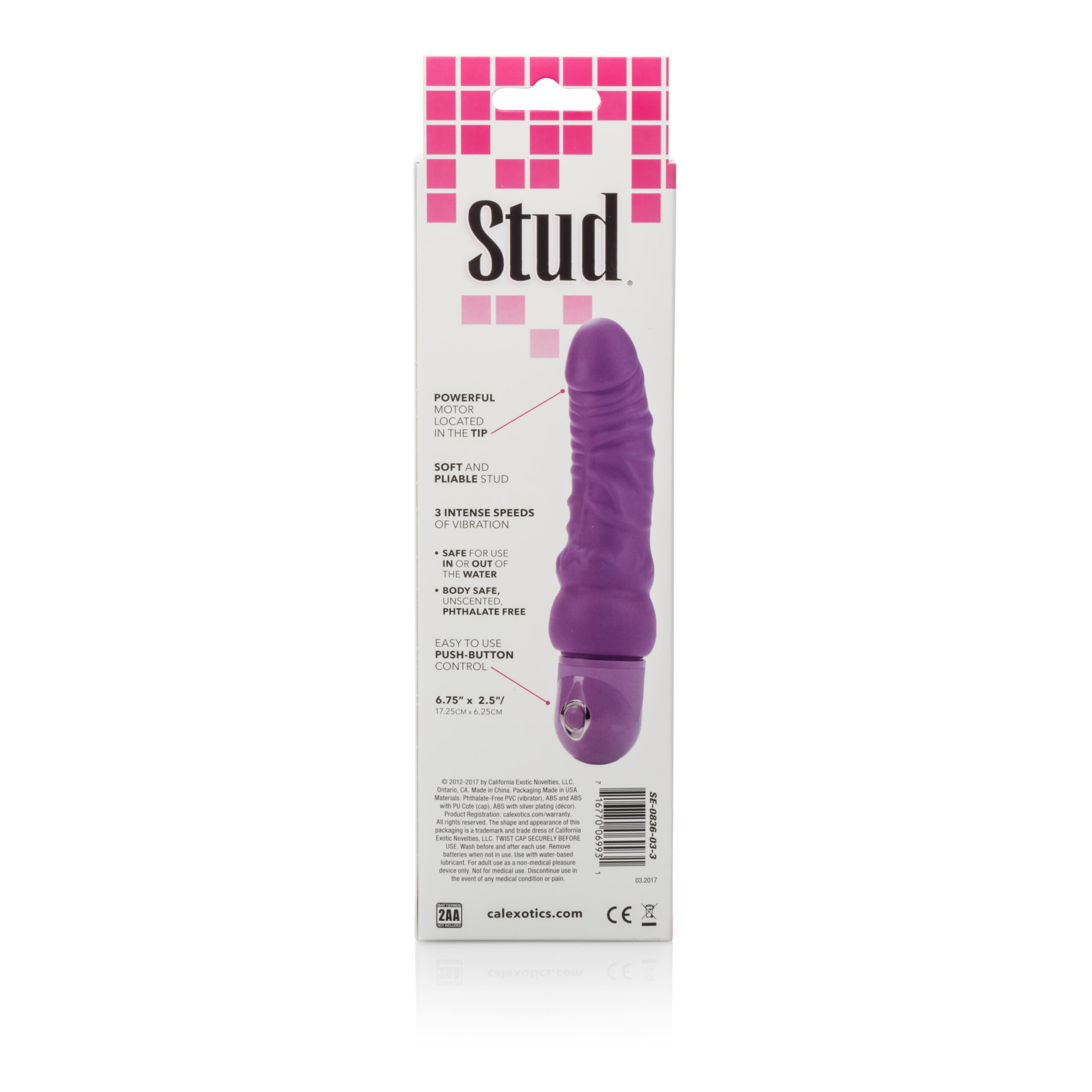 waterproof power stud curvy dong purple