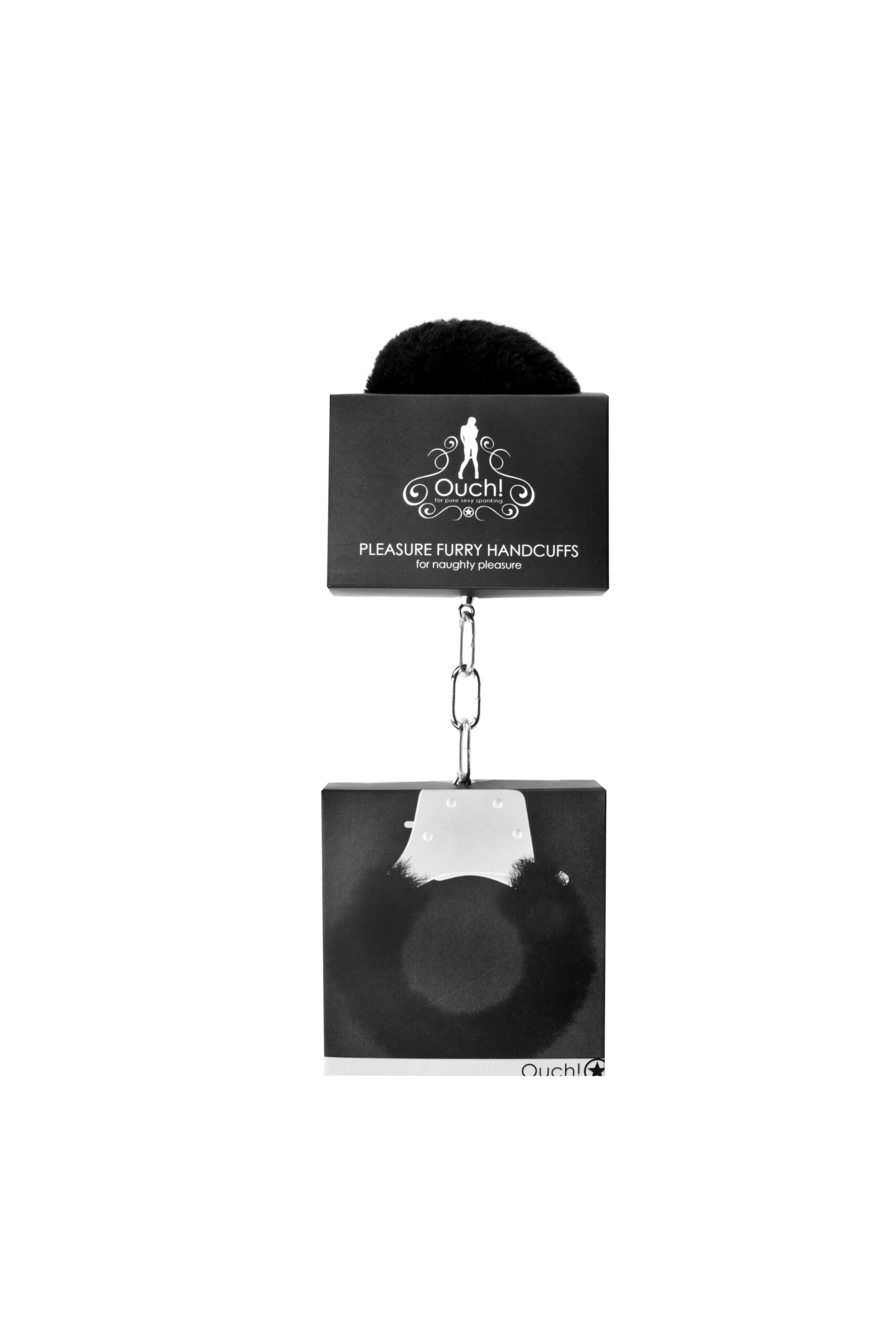 pleasure furry handcuffs black