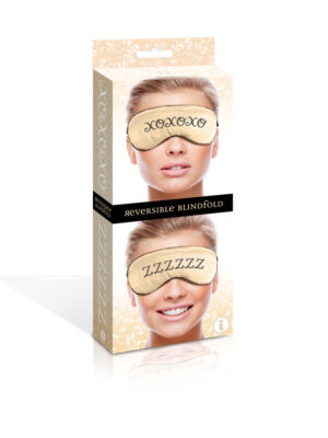 the 9's xoxo/zzz satin blindfold black/gold