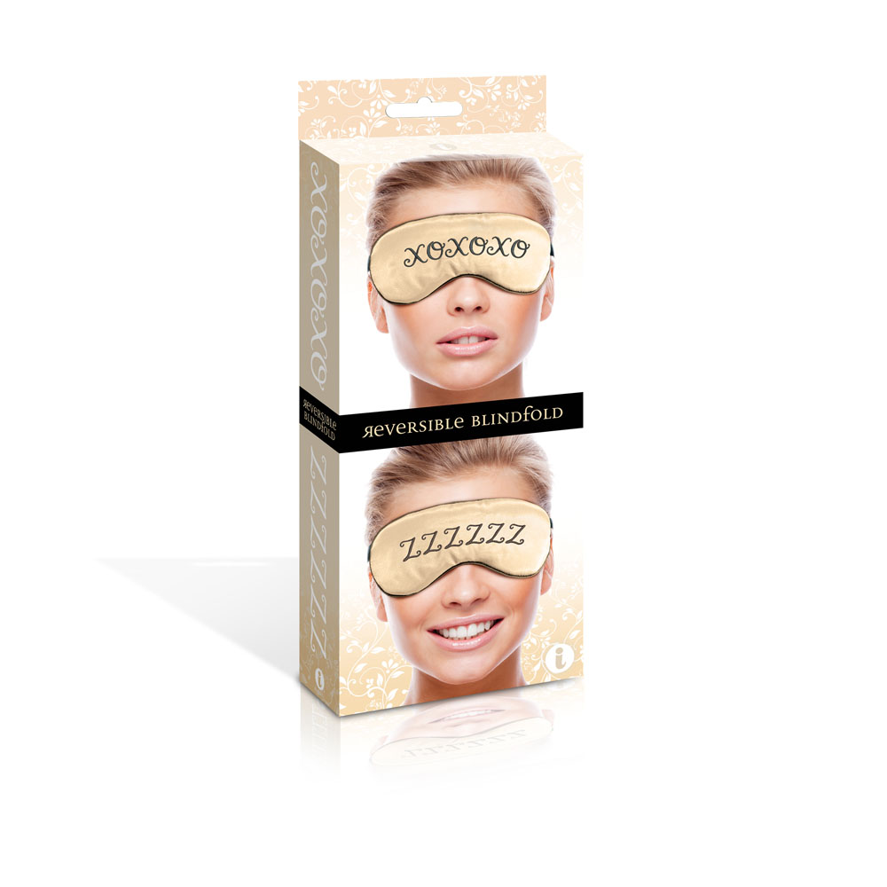 the 9's xoxo/zzz satin blindfold black/gold
