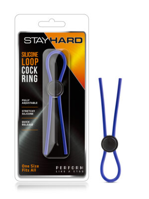 stay hard silicone loop cock ring blue