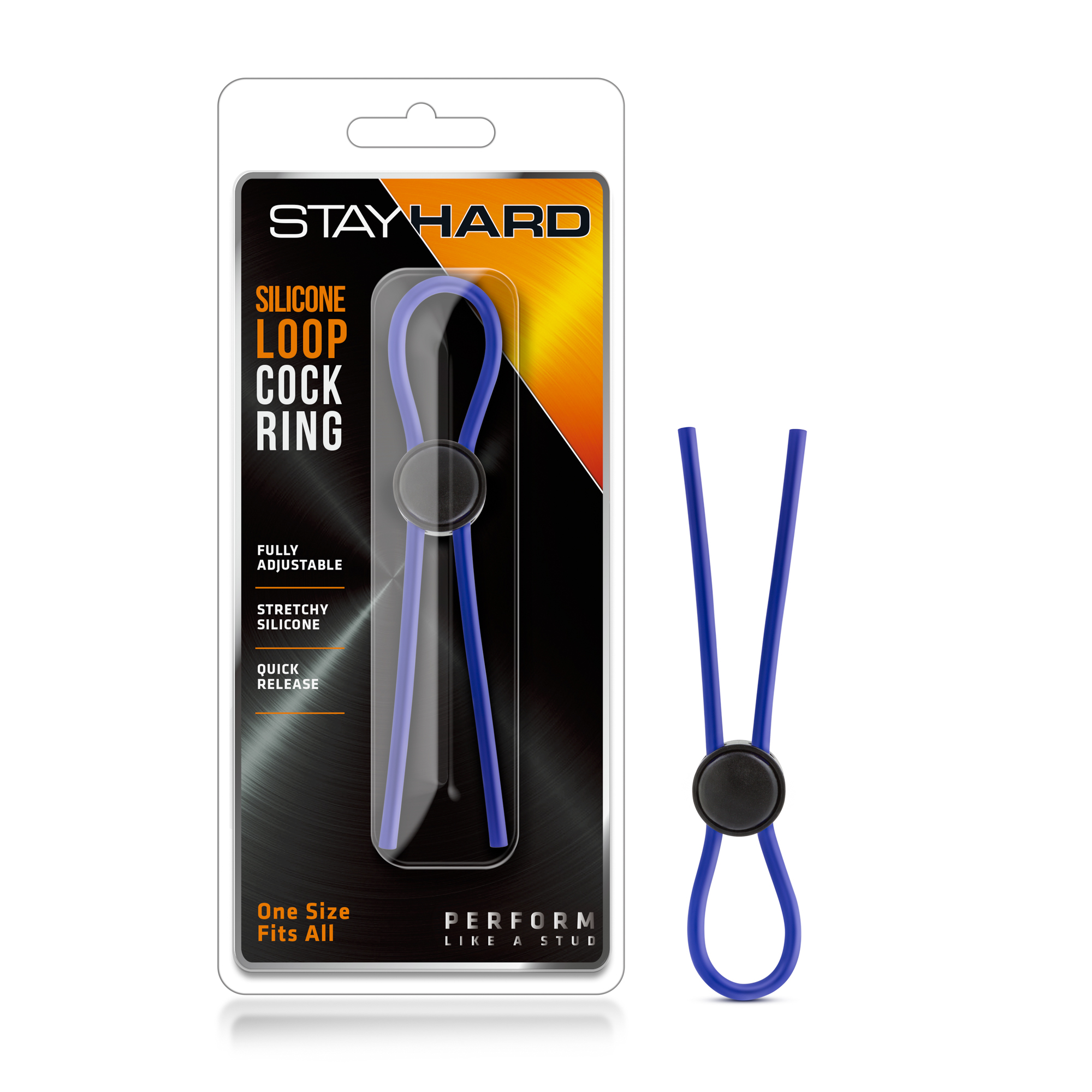 stay hard silicone loop cock ring blue