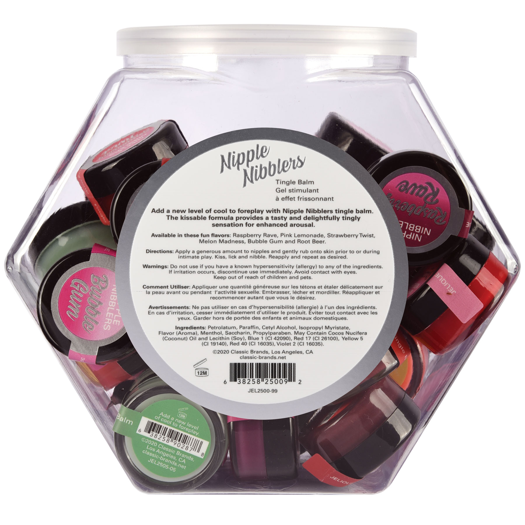 nipple nibblers tingle balm 36 pc. bowl 3gm jars assorted