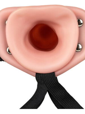 vibrating hollow strap on no balls 8 inch flesh