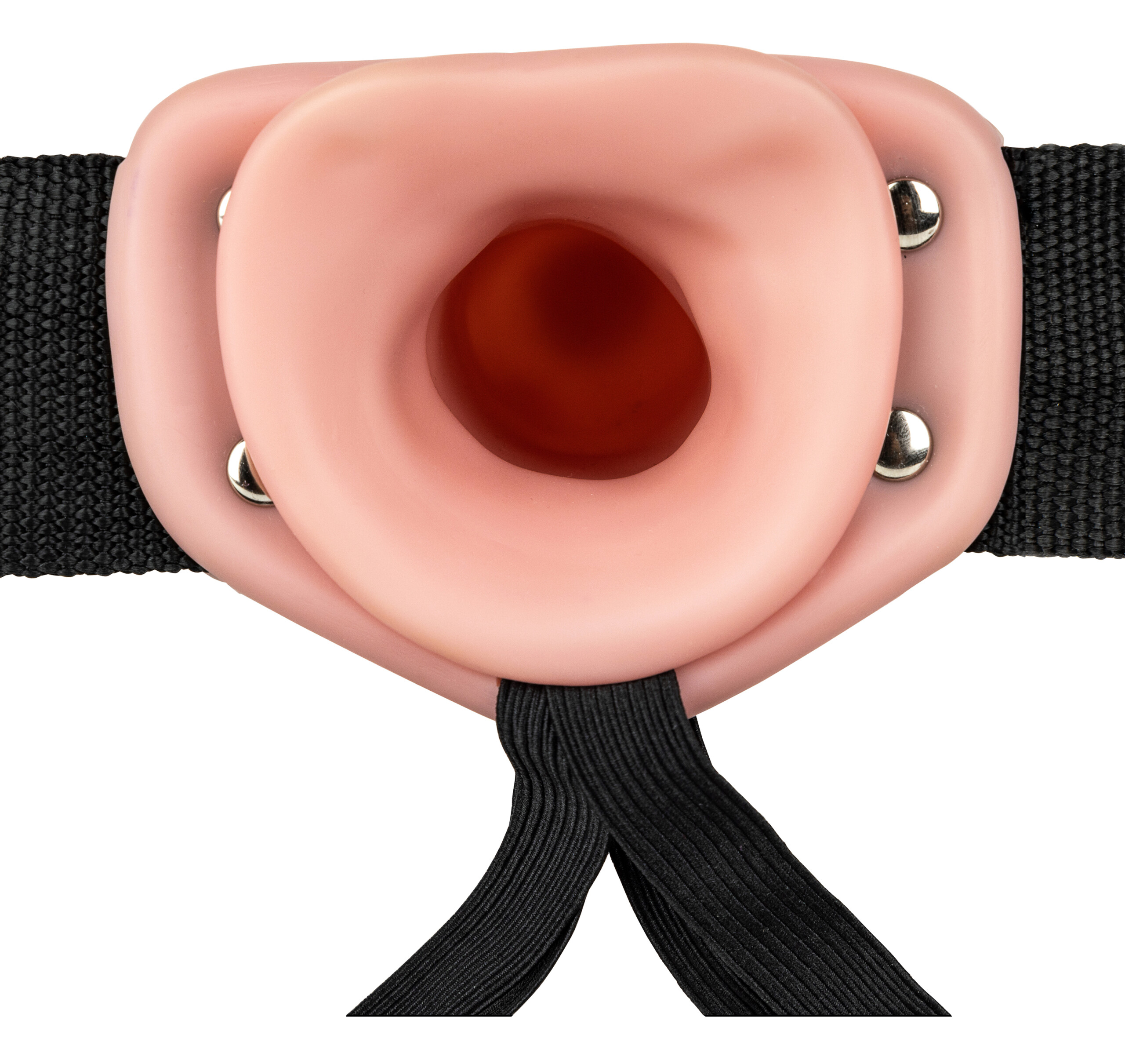 vibrating hollow strap on no balls 8 inch flesh