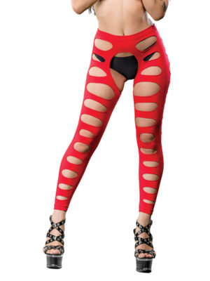 varigated holes crotchless legging one size red varigated holes crotchless legging one size red