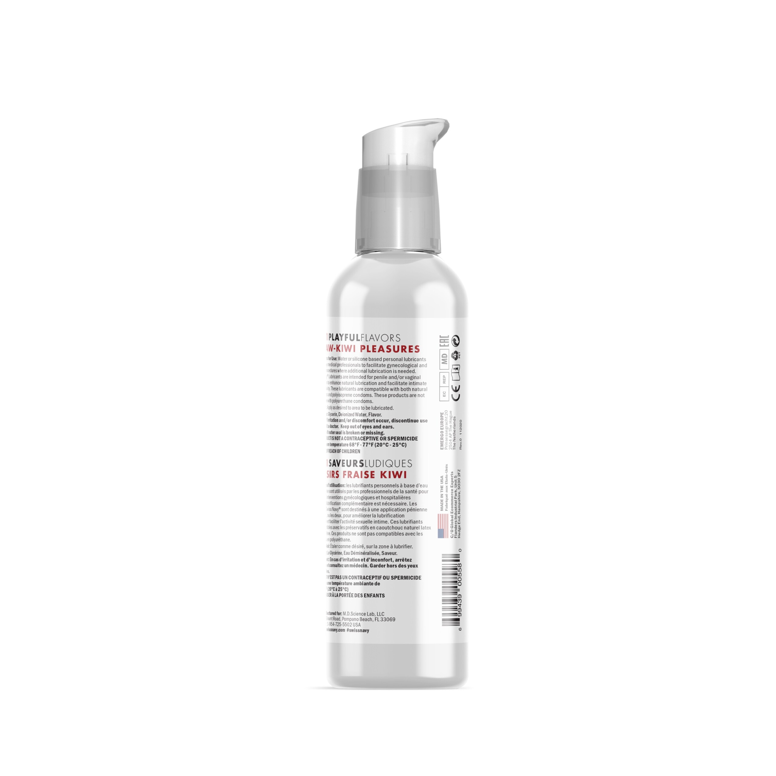 swiss navy 4 in 1 playful flavors strawberry kiwi pleasures 4 fl. oz.