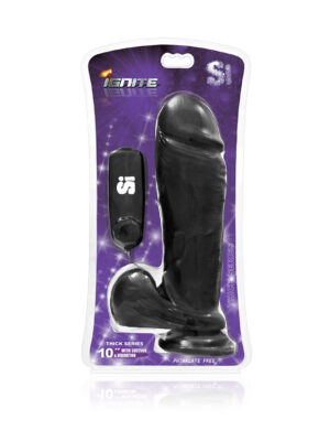 thick series 10" thick cock w/balls, egg, & suction black thick series 10" thick cock w/balls, egg, & suction black