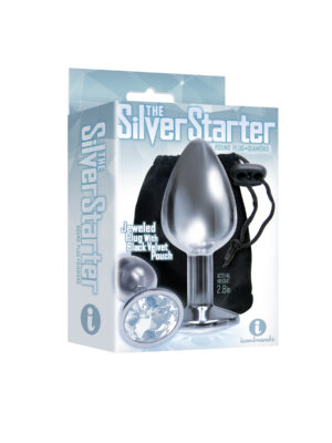 the 9's the silver starter bejeweled stainless steel plug diamond