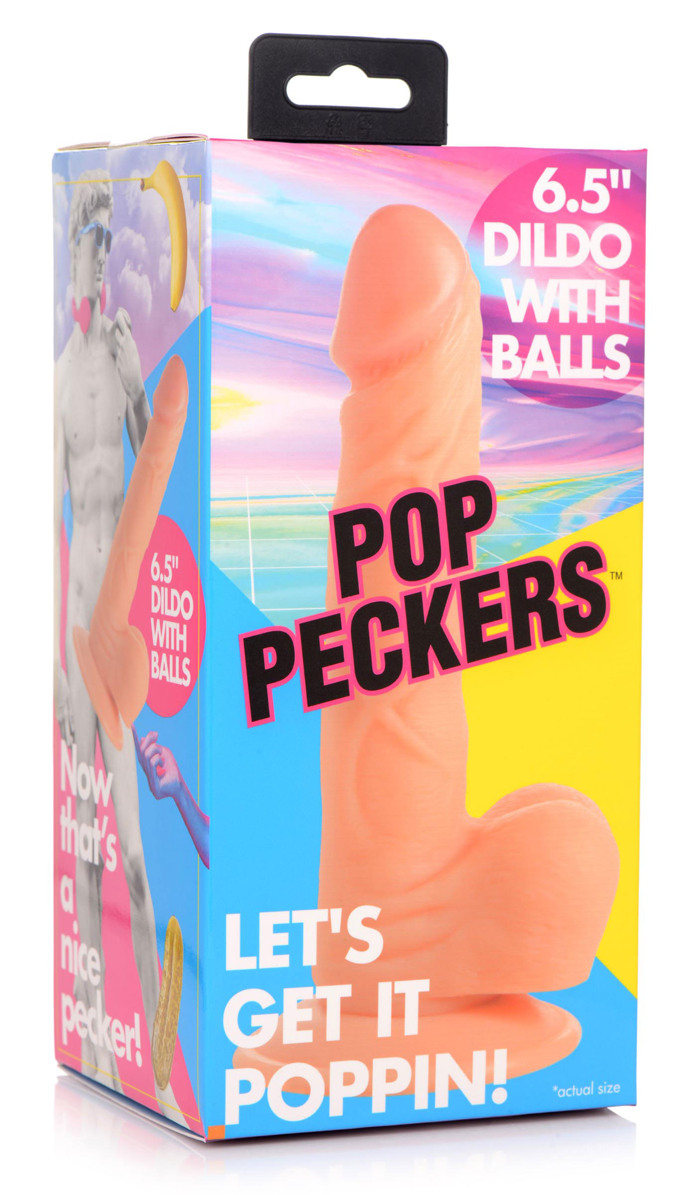 pop pecker 6.5 inch dildo with balls light