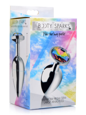 rainbow prism gem anal plug large