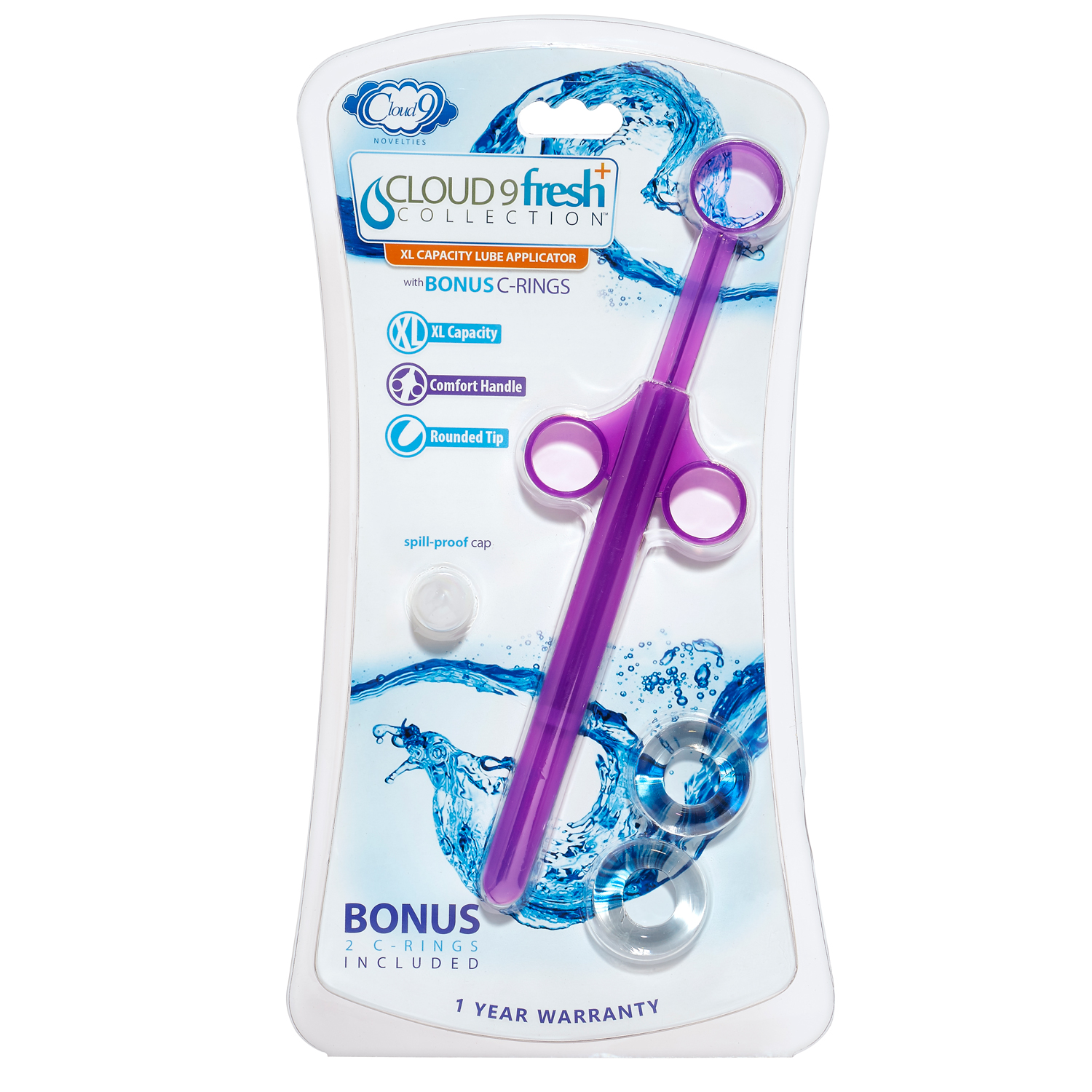 fresh + xl lube applicator with c rings purple