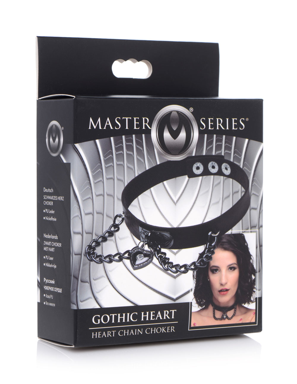 gothic heart chain choker