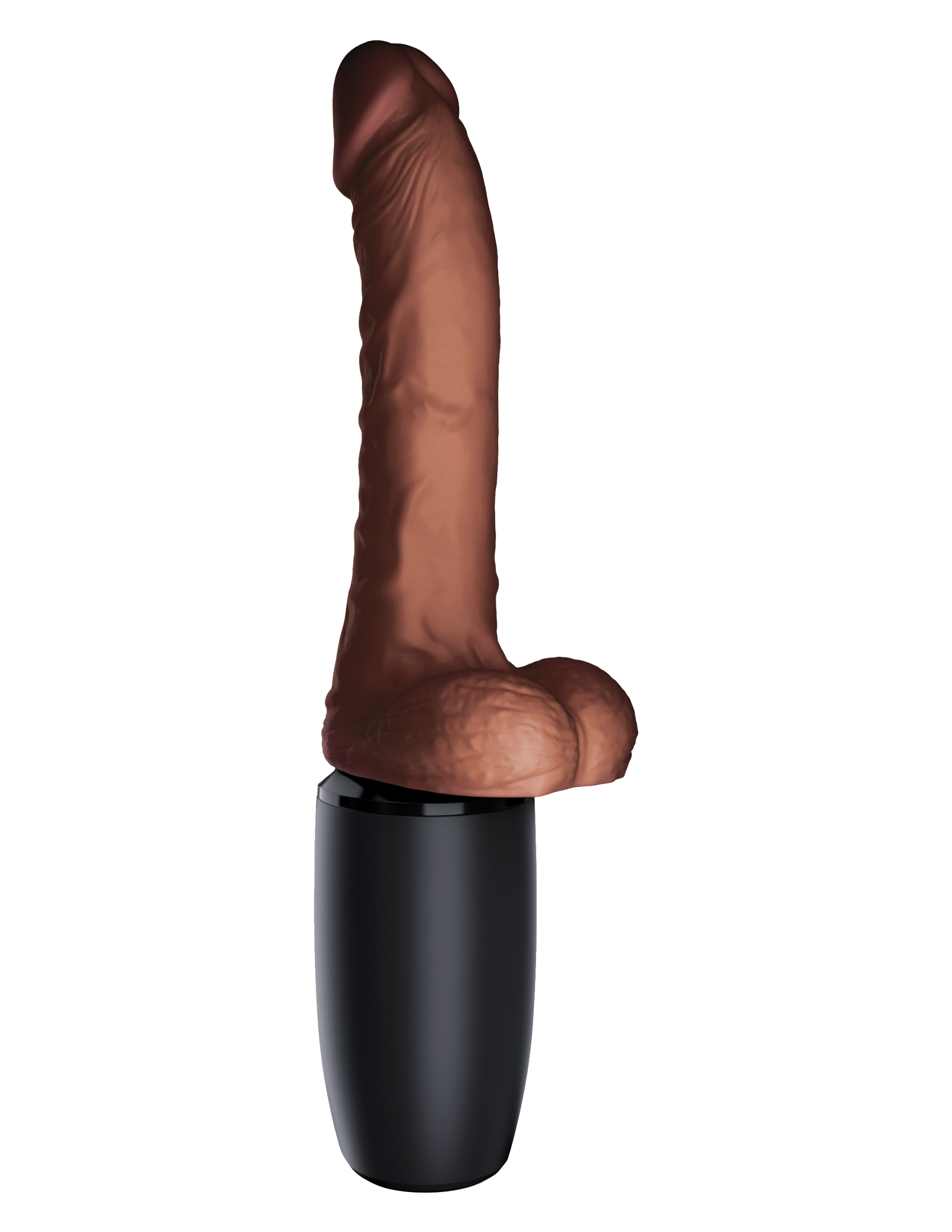 7.5 inch thrusting cock with balls brown 7.5 inch thrusting cock with balls brown