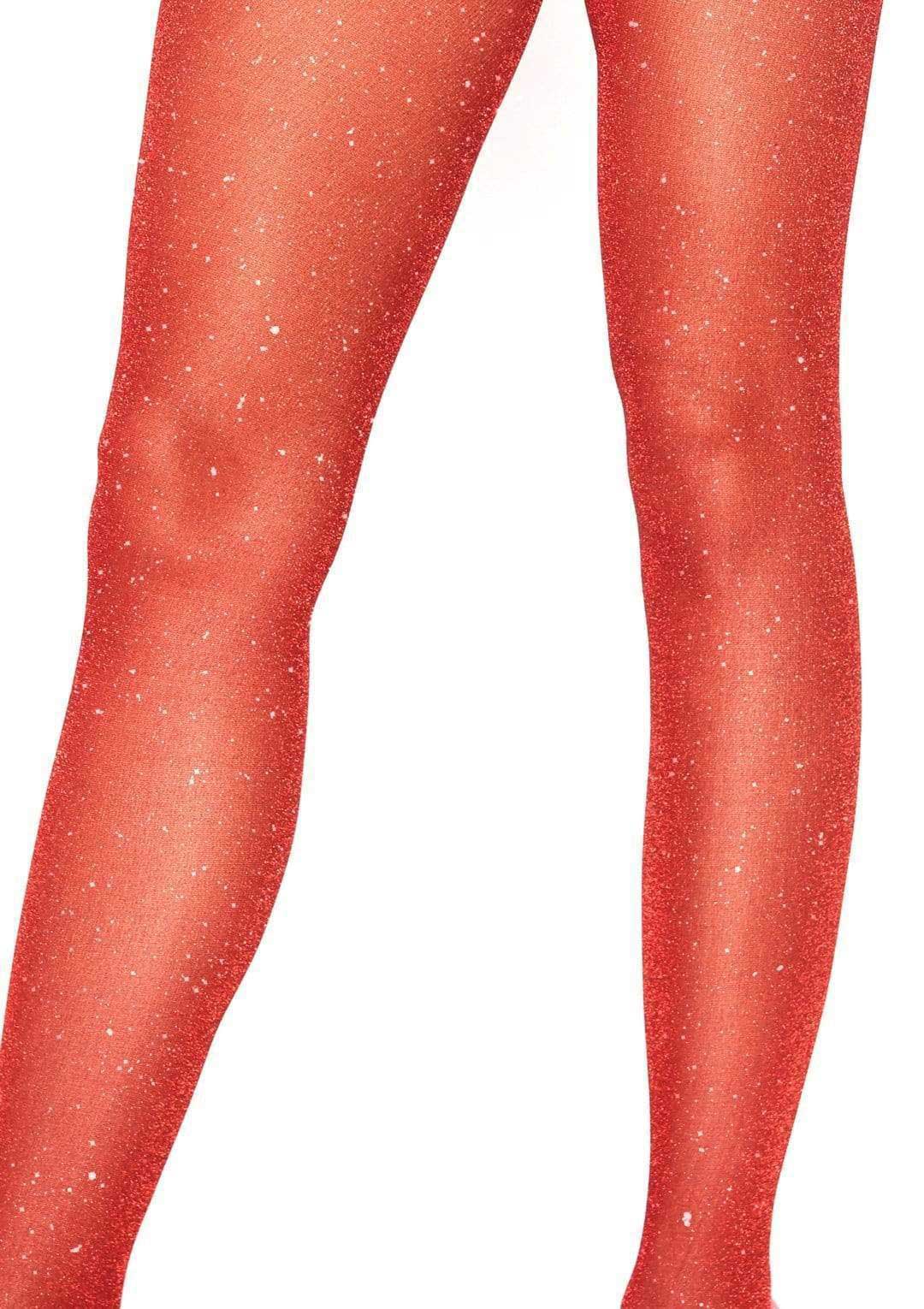 lurex shimmer tights one size red