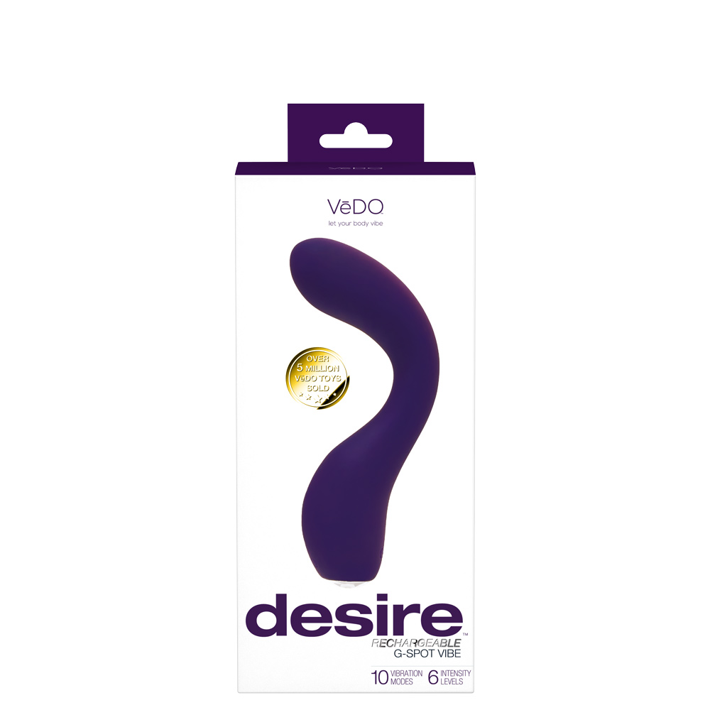 desire rechargeable g spot vibe purple