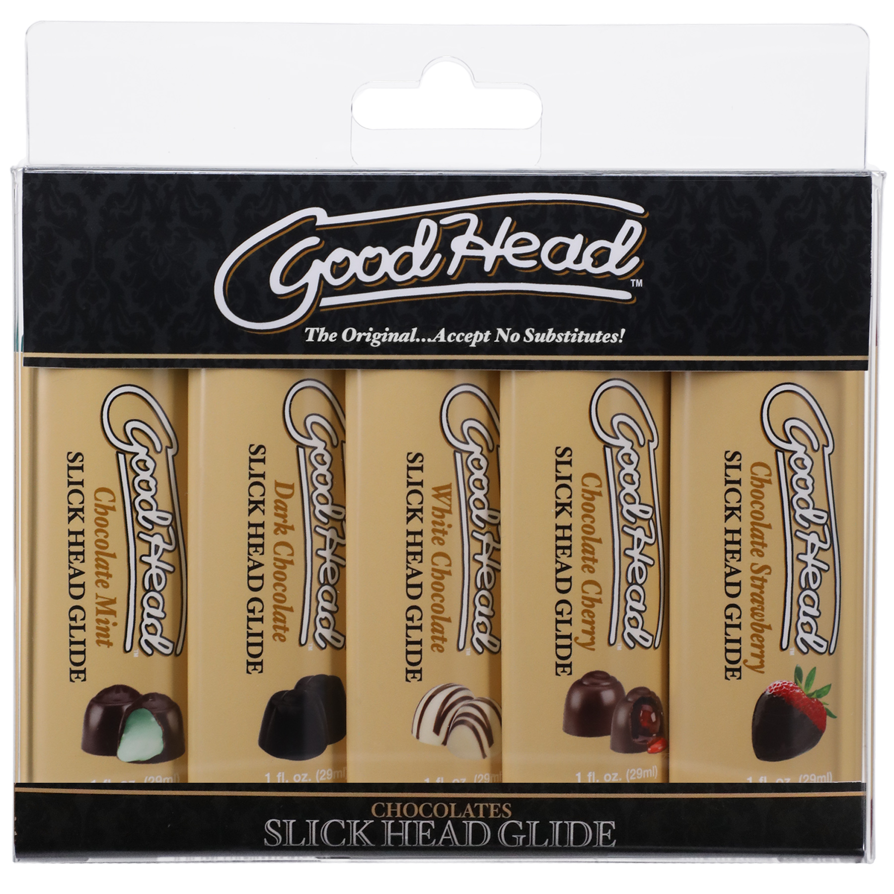 goodhead slick head glide chocolate 5 pack 1 fl. oz.