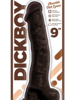 dickboy skins dildo with balls 9 inch chocolate dick lovers