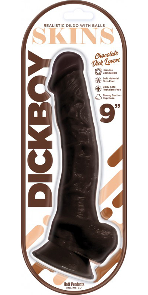 dickboy skins dildo with balls 9 inch chocolate dick lovers