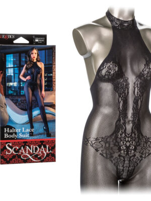 scandal halter lace body suit