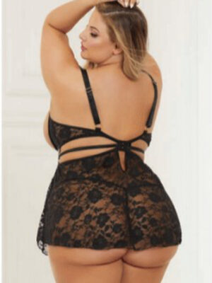 2 pc lace babydoll and g string set queen black 2 pc lace babydoll and g string set queen black