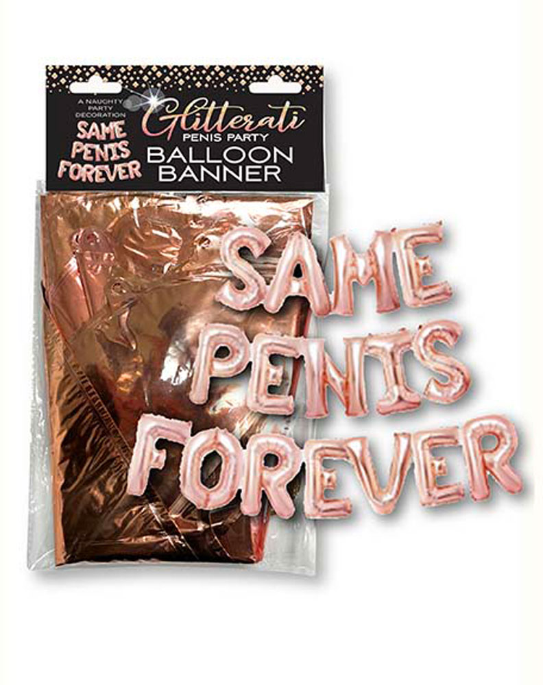 glitterati same penis balloon banner pink