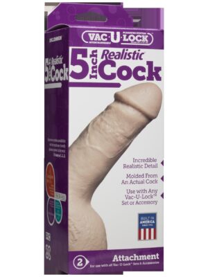 vac u lock 5 inch realistic cock white