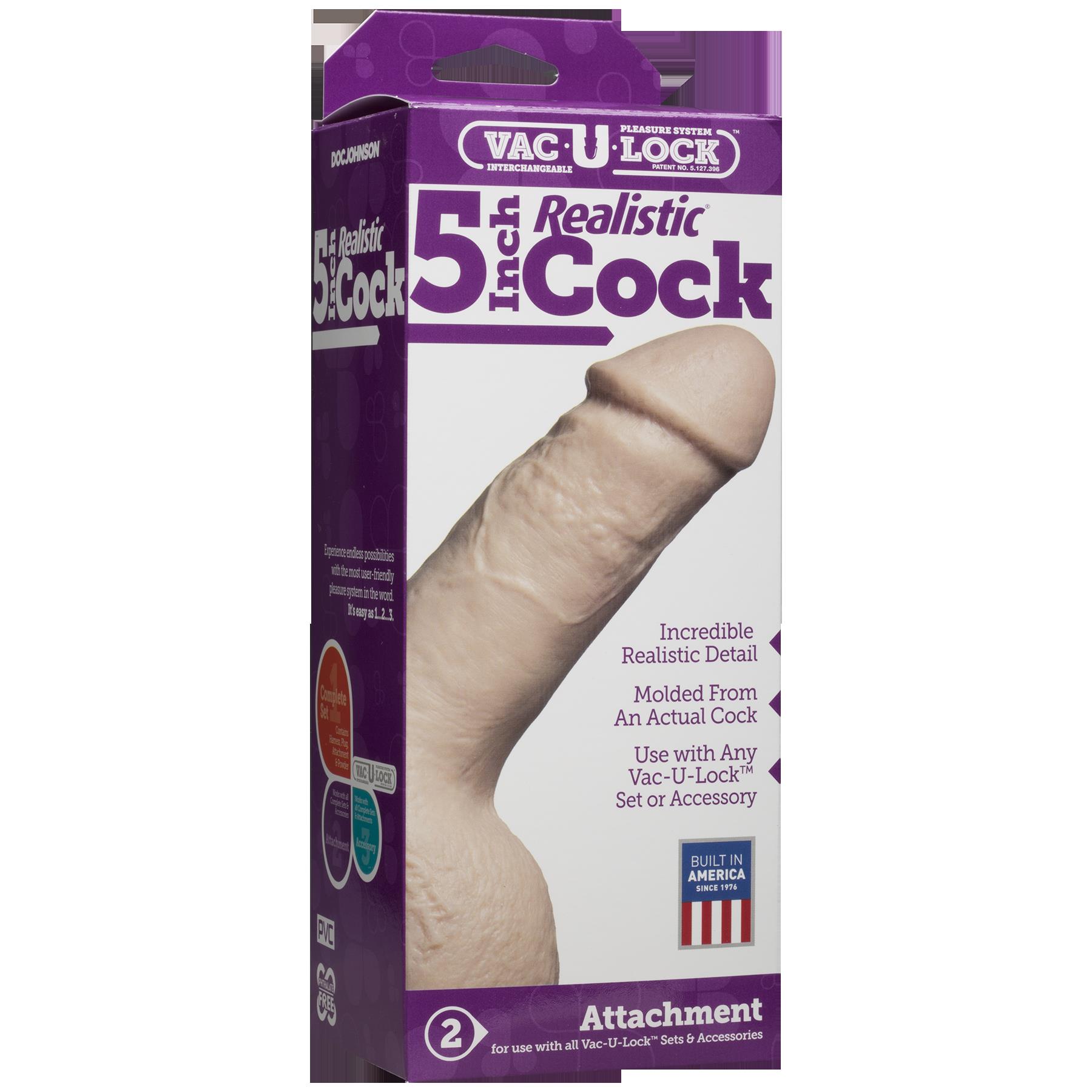 vac u lock 5 inch realistic cock white