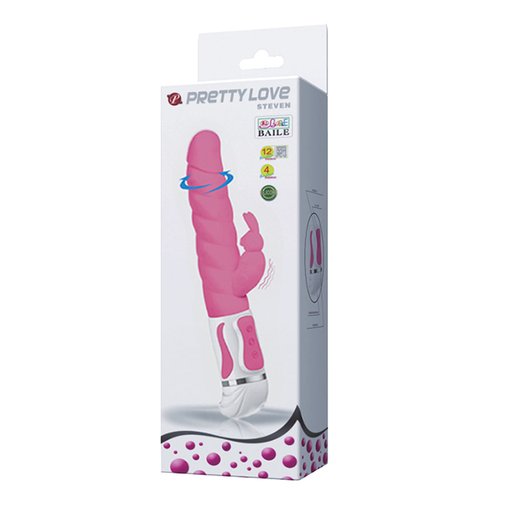 pretty love steven 12 function rabbit style vibrator pink