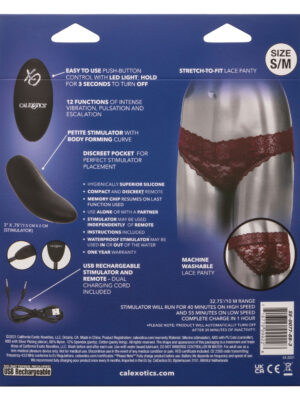 remote control lace panty set s/ m burgundy remote control lace panty set s/ m burgundy