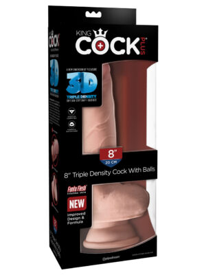 king cock plus triple density 8 inch cock with balls flesh