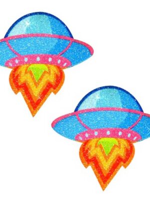 freaking awesome blue ufo glitter nipple cover pasties freaking awesome blue ufo glitter nipple cover pasties