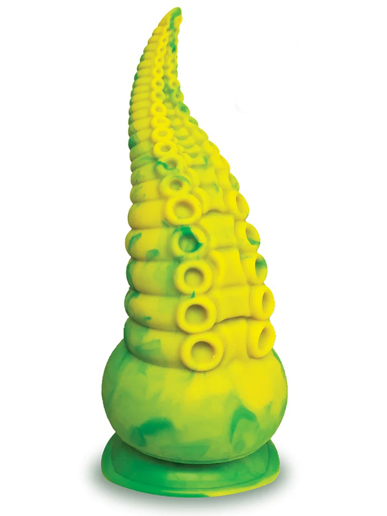 alien nation octopod silicone rechargeable vibrating creature dildo yellow and green