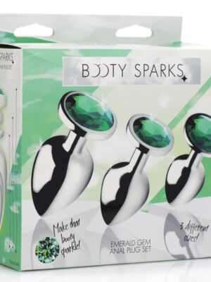 emerald gem anal plug set