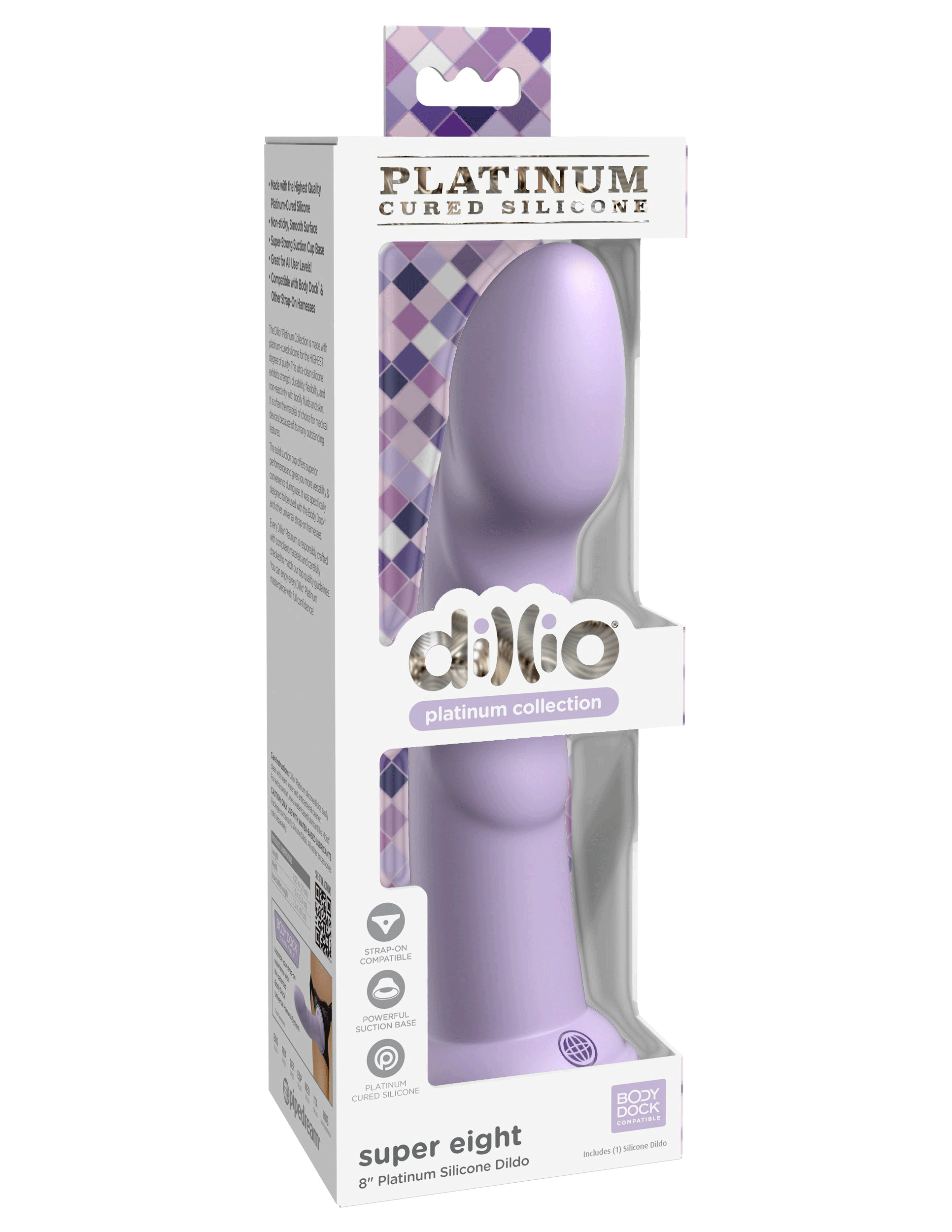 dillio platinum super eight 8 inch dildo purple