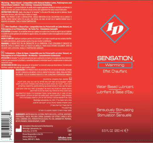 id sensation warming water based lubricant 8.5 oz