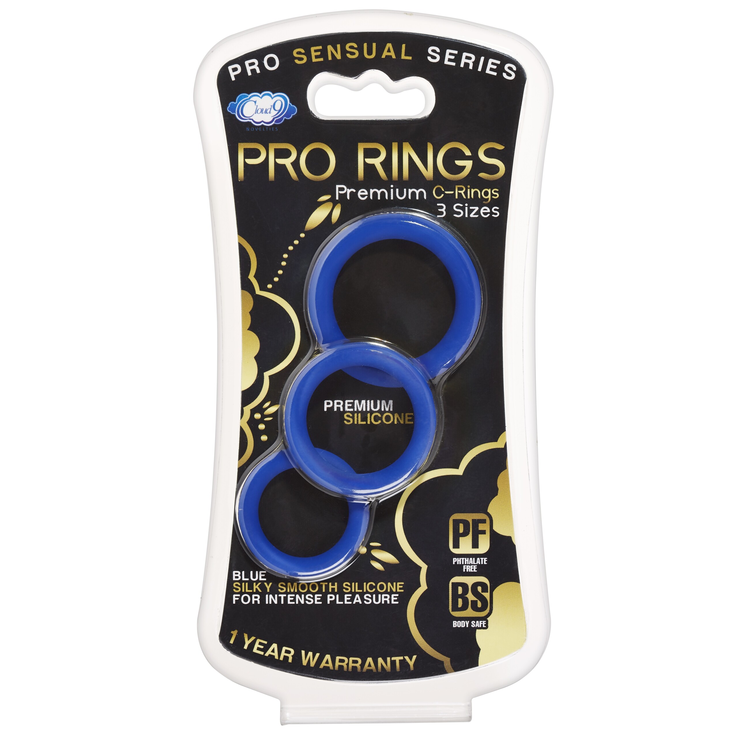 pro sensual silicone cock ring 3 pack blue