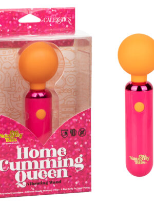 naughty bits home cumming queen vibrating wand orange/pink