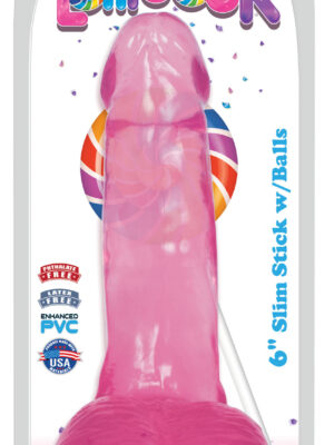 lollicock 6 inch slim stick with balls cherry ice