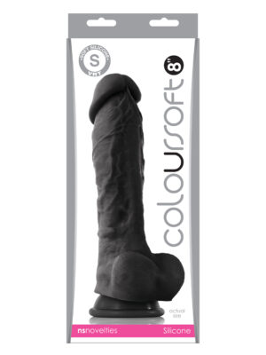 coloursoft 8" soft dildo black coloursoft 8" soft dildo black