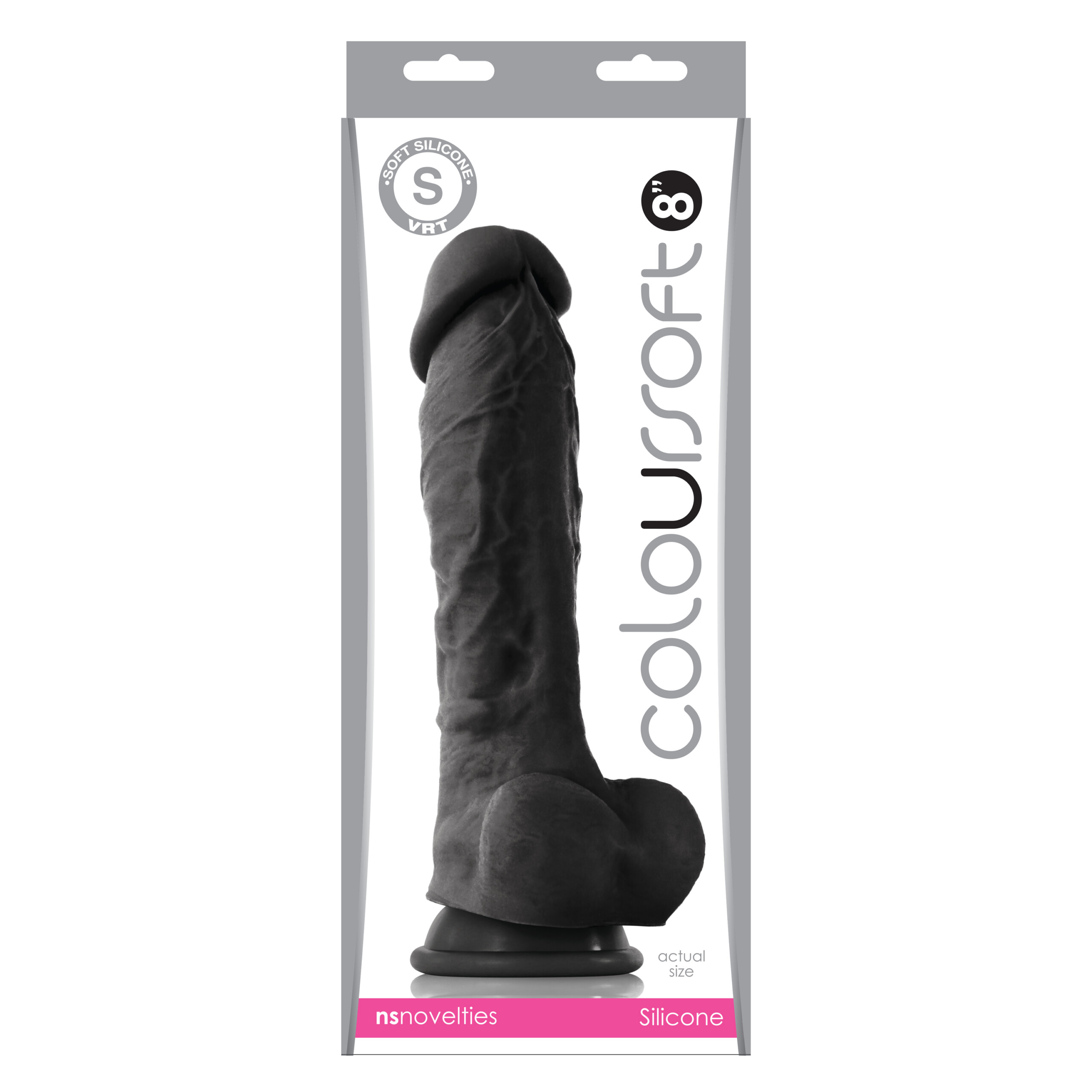 coloursoft 8" soft dildo black