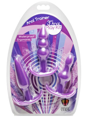 anal trainer 3 piece anal play kit purple