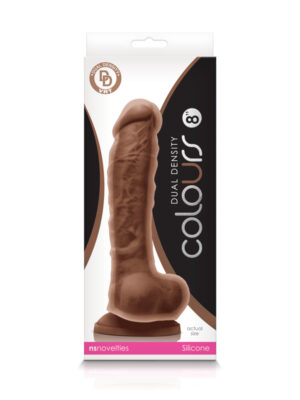 colours dual density 8 inch dildo brown