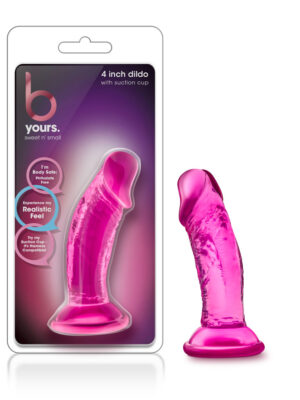 b yours sweet n' small 4 inch dildo with suction cup pink