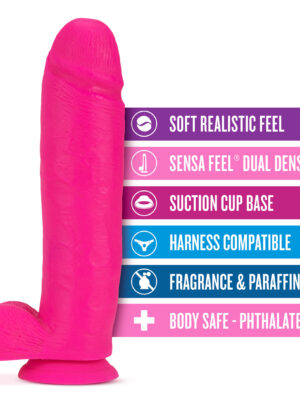 neo 10 inch dual density dildo neon pink