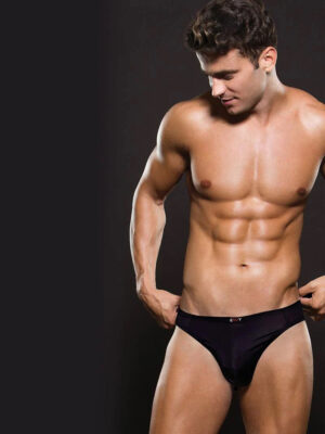 envy microfiber thong medium/large black