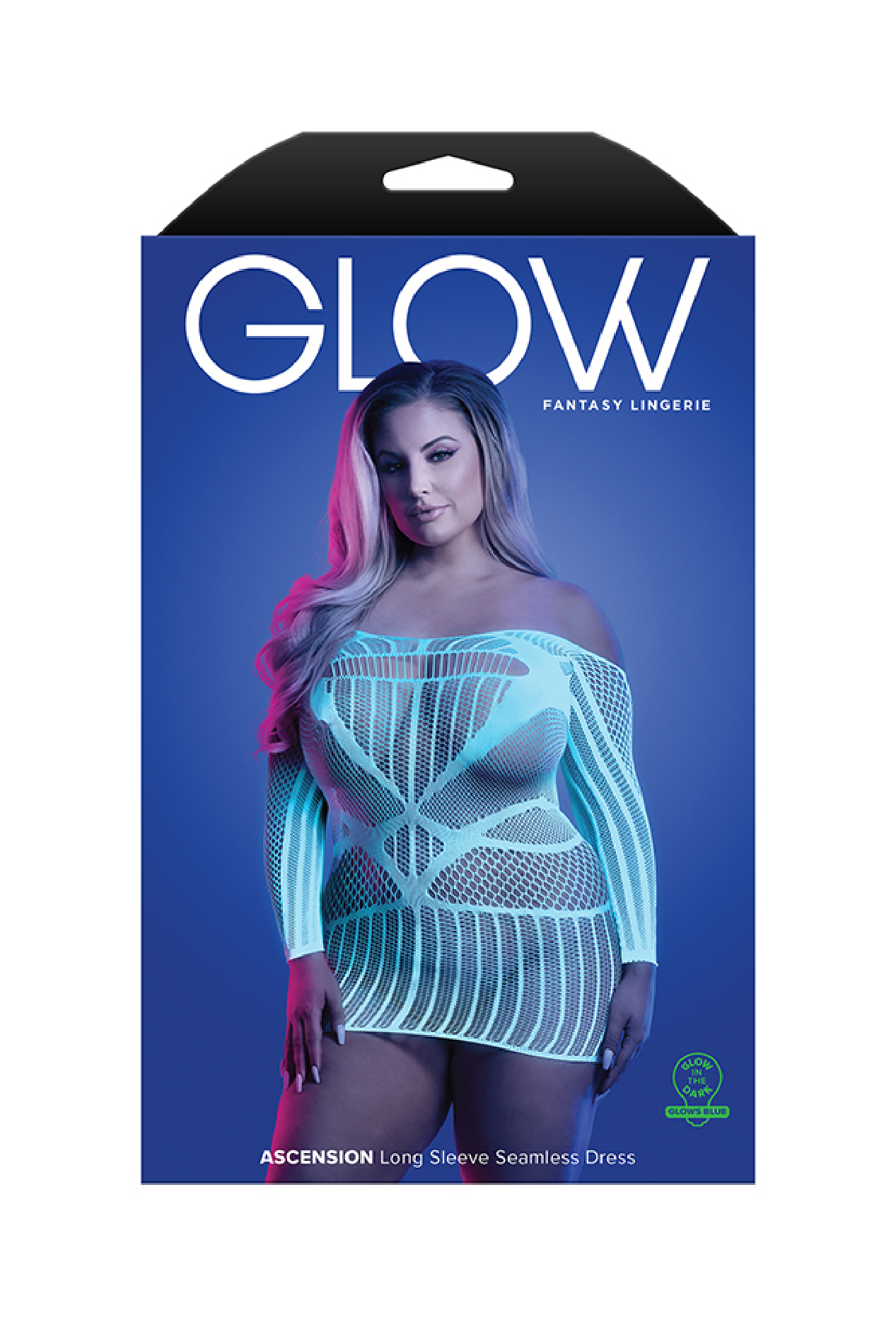 ascension long sleeve seamless dress queen white/blue